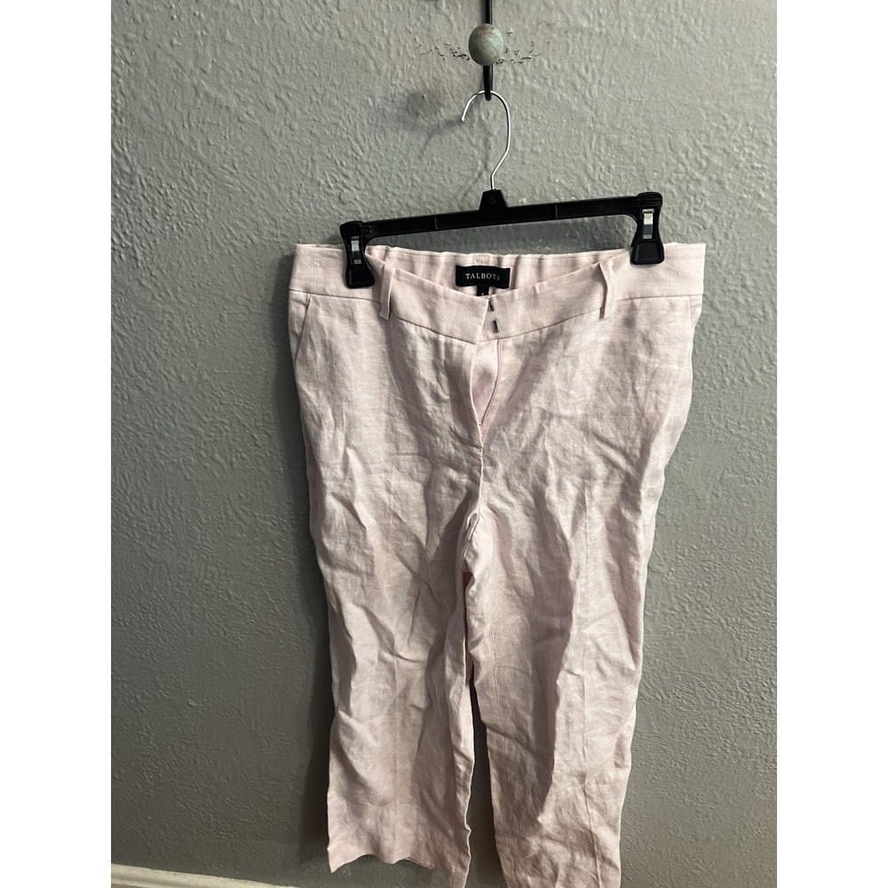 Talbots Capri Pants Size 4 Womens Pink‎ Linen